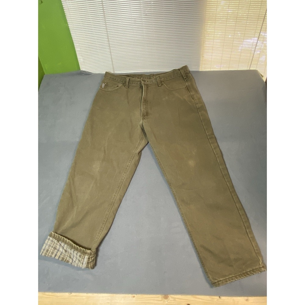 Vintage Carhartt Flannel Lined Brown Jeans/ Pants 90s Y2K Meas 38"x 29.5"